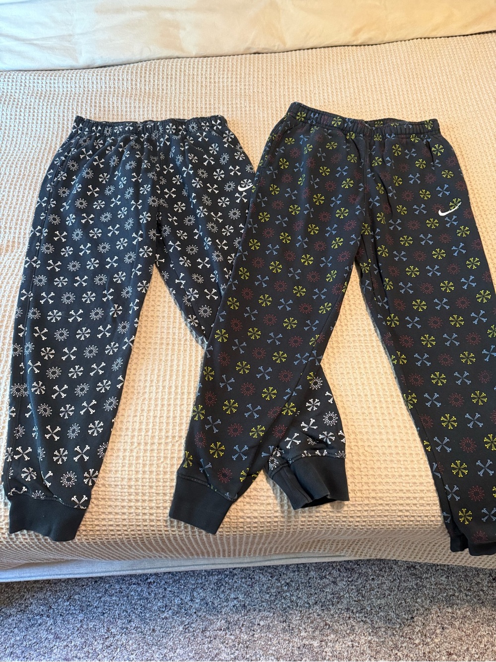 Nike Mens Black Joggers with Multi-Color Snowflake Print